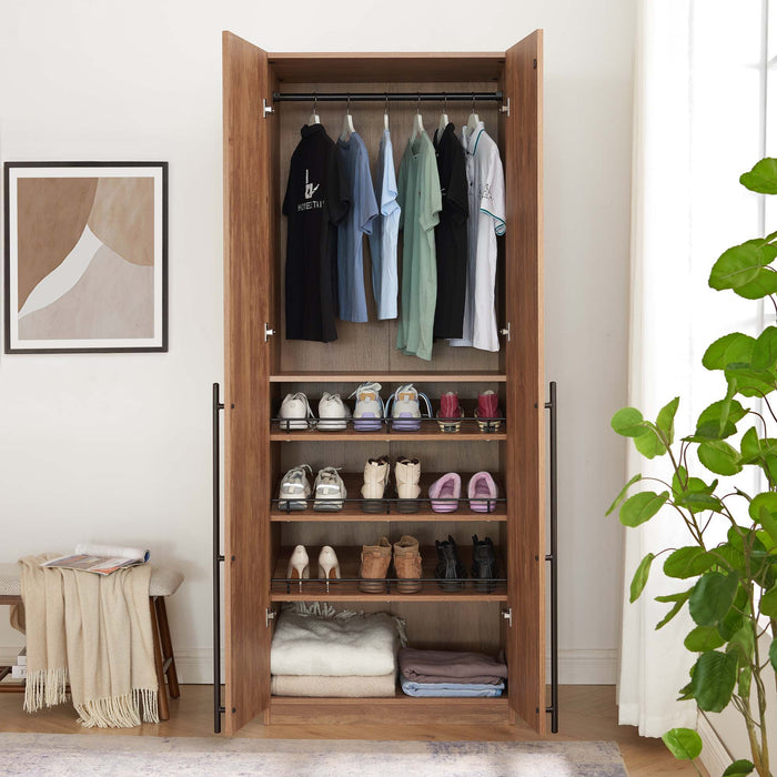 Manhattan Lee - Wardrobe Closet With Hanging Rod And Shoe Shelves