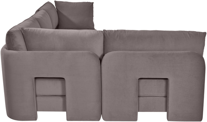 Hammond - Velvet Performance Fabric Upholstered 4 Piece Armless Sectional