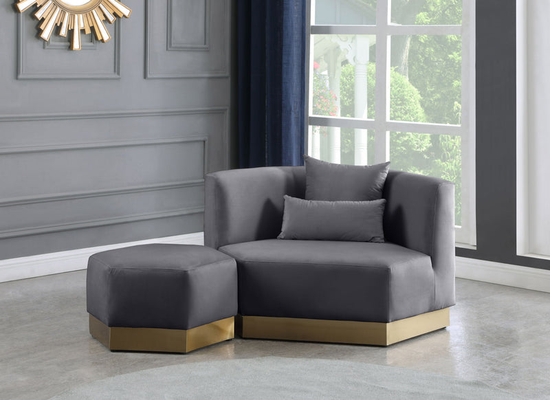 Marquis Velvet Upholstered Ottoman
