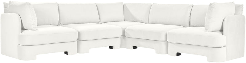 Hammond - Velvet Performance Fabric Upholstered 5 Piece Corner Sectional
