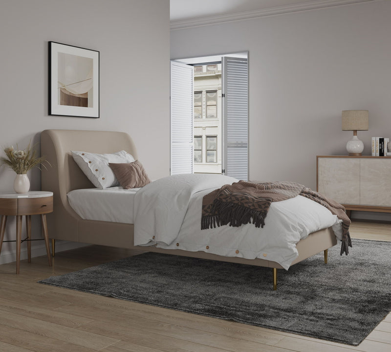 Heather - Twin Bed - Gold And Tan