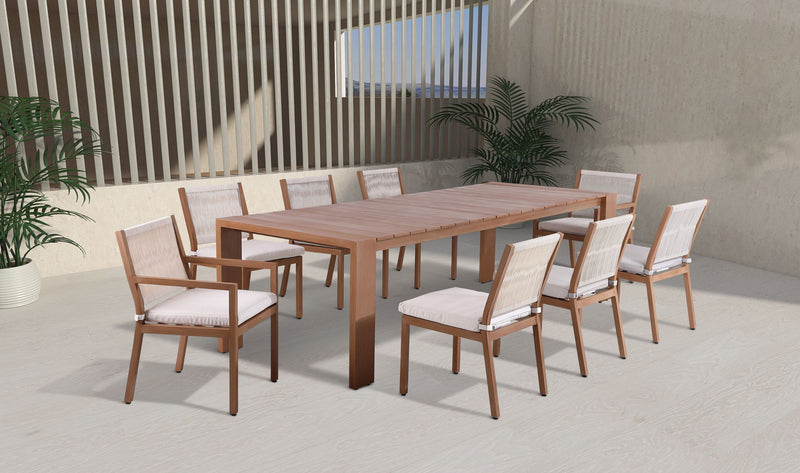 Maui 108" Natural Aluminum Outdoor Patio Dining Table