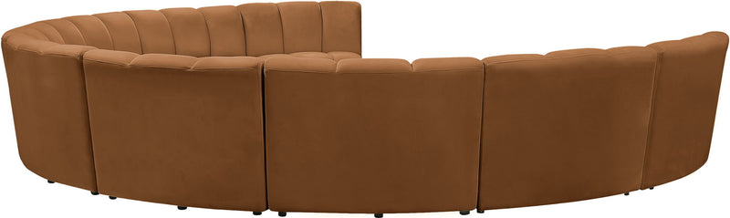 Infinity 183" Saddle Velvet Upholstered 9pc. Modular Sectional