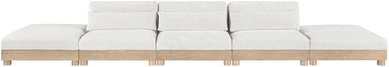 Turin - Chenille Fabric Upholstered Modular Sectional - White