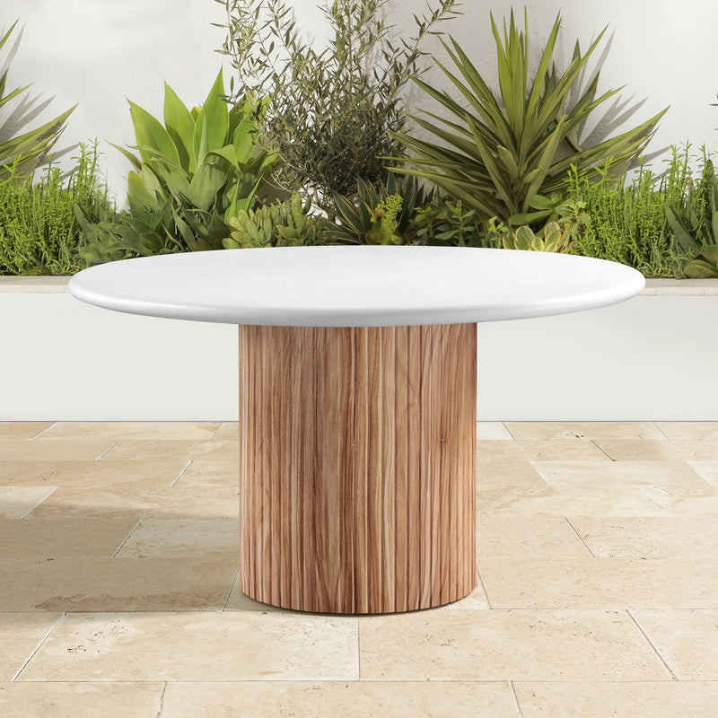 Sanremo 53" White Finished Concrete Indoor / Outdoor Dining Table