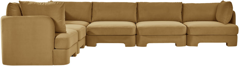 Hammond - Velvet Performance Fabric Upholstered 6 Piece Corner Sectional