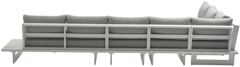Maldives - 5 Piece Water Resistant Outdoor Patio Modular Sectional With White Base
