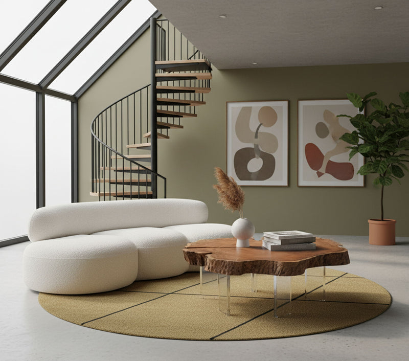Woodland Natural Acacia Wood Top And Acrylic Base Coffee Table