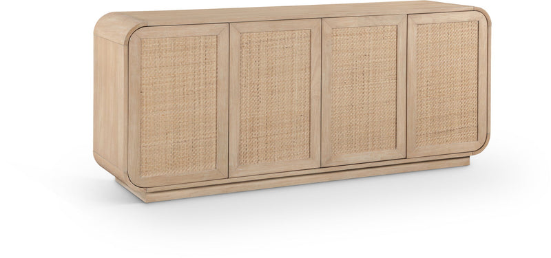 Windsor Natural Solid Wood And Natural Cane Sideboard / Buffet