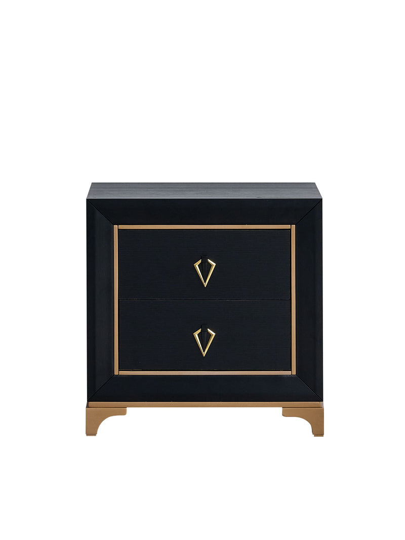Kramer - Nightstand - Black / Gold