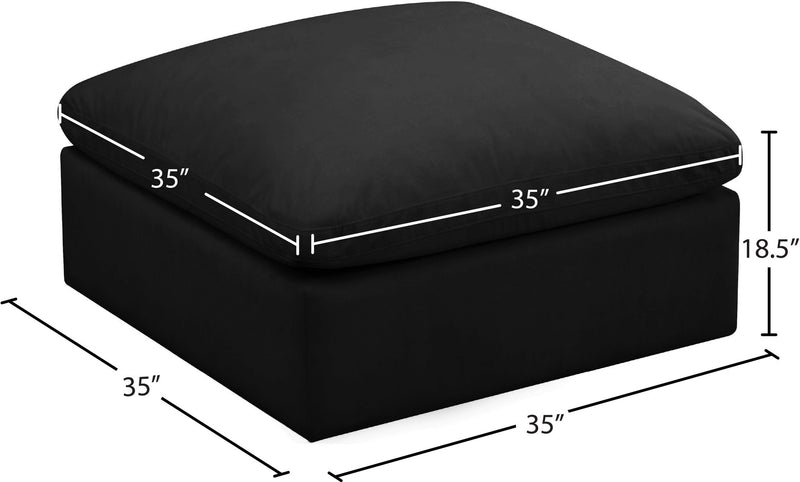 Plush Standard Comfort Velvet Upholstered Modular Ottoman