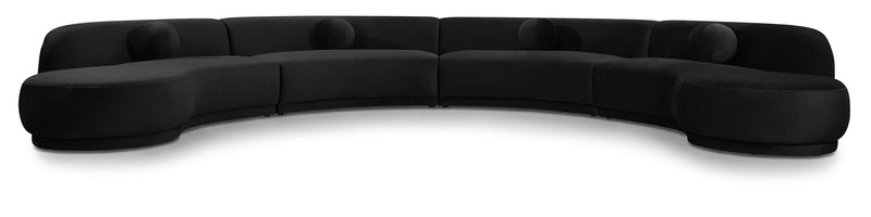 Avra - 189" Velvet Performance Fabric Upholstered Sectional