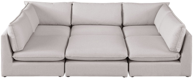 Mackenzie Linen Textured Fabric Upholstered Modular Sectional
