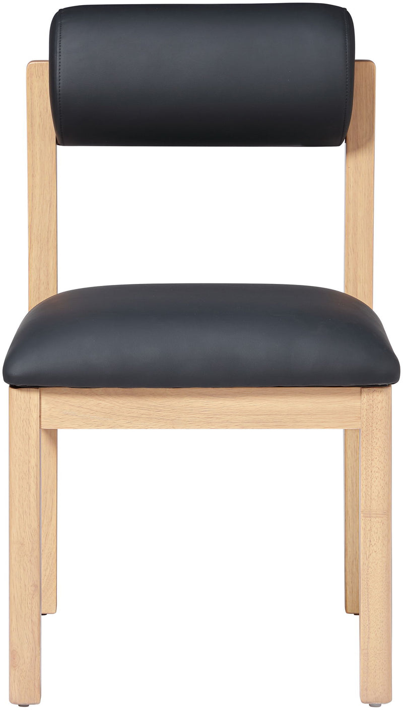 Roundhill - Faux Leather Dining Chair (Set of 2) - Natural Frame