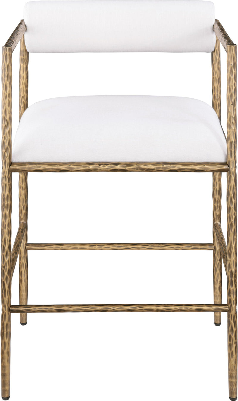 Axis - Linen Textured Cream Fabric Upholstered Counter Stool (Set of 2)