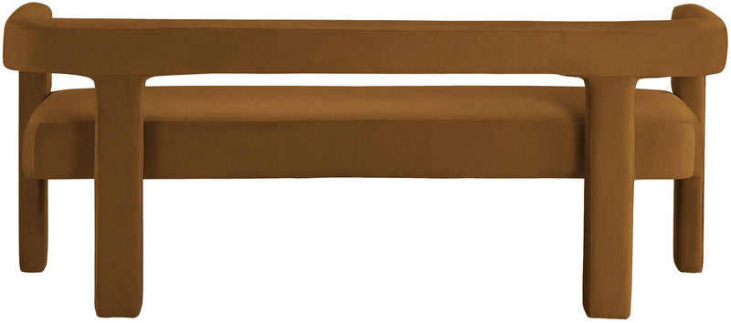 Athena Saddle Velvet Upholstered Bench