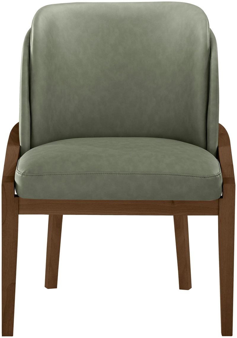 Navo Green Vegan Leather Upholstered Dining Chair