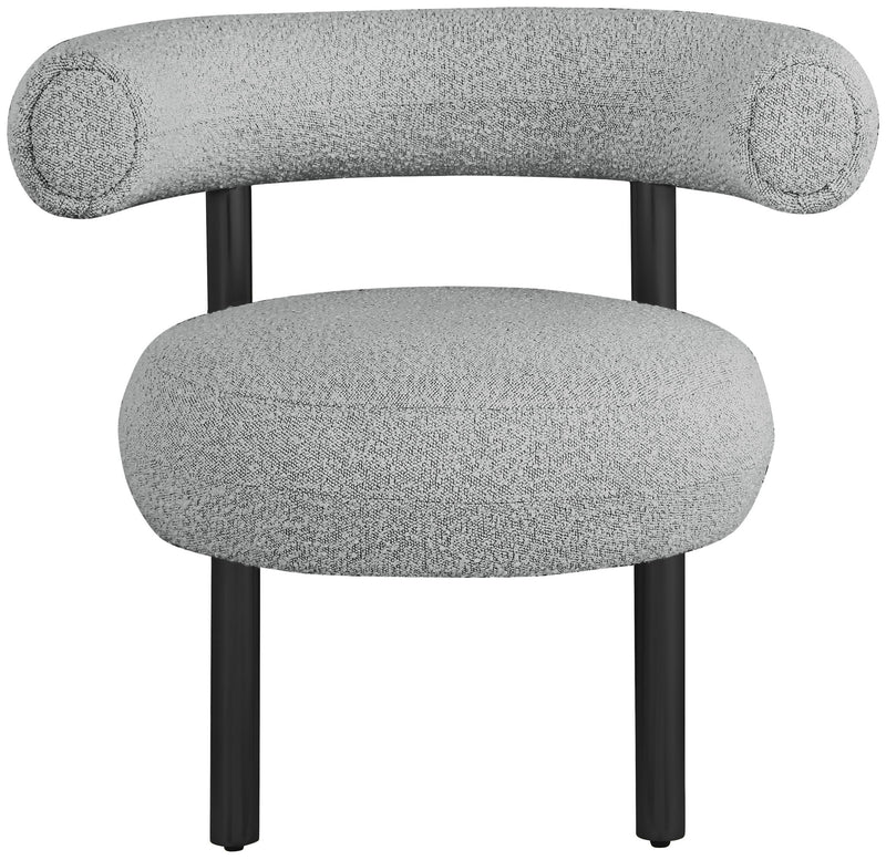 Bordeaux - Boucle Fabric Accent Chair With Black Legs