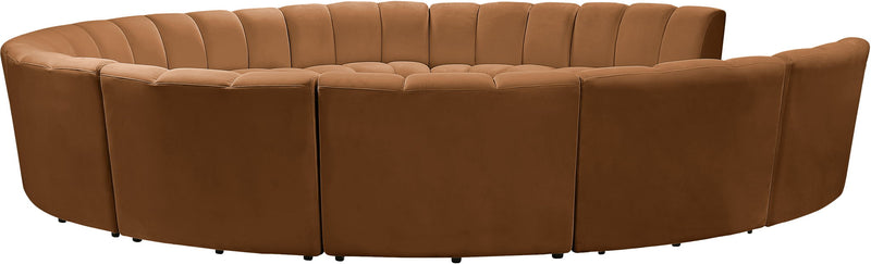 Infinity 183" Saddle Velvet Upholstered 11pc. Modular Sectional