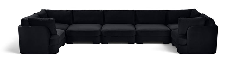 Hammond - Velvet Performance Fabric Upholstered 7 Piece U-Shaped Sectional