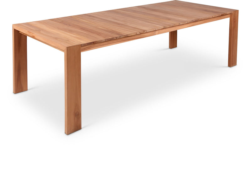 Tulum 108.5" Natural Teak Wood Outdoor Patio Dining Table