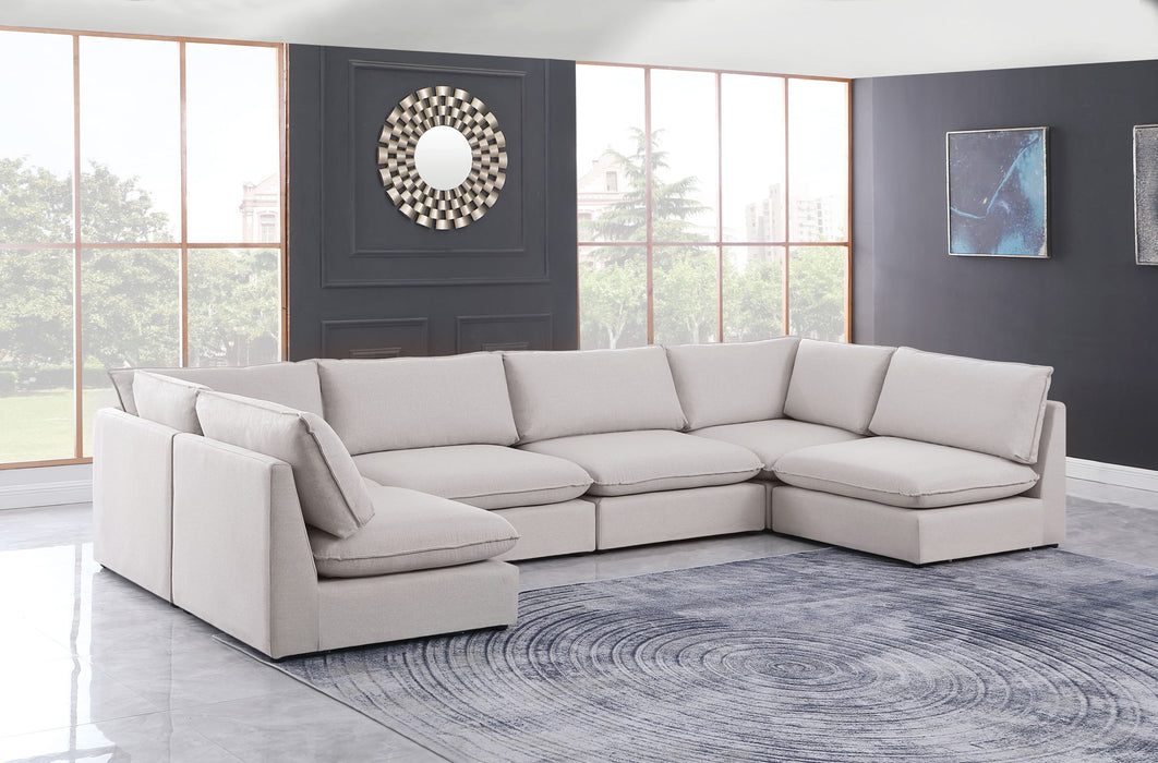 Mackenzie Linen Textured Fabric Upholstered Modular Sectional