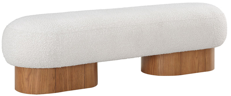 Robertson Cream Boucle Fabric Upholstered Bench