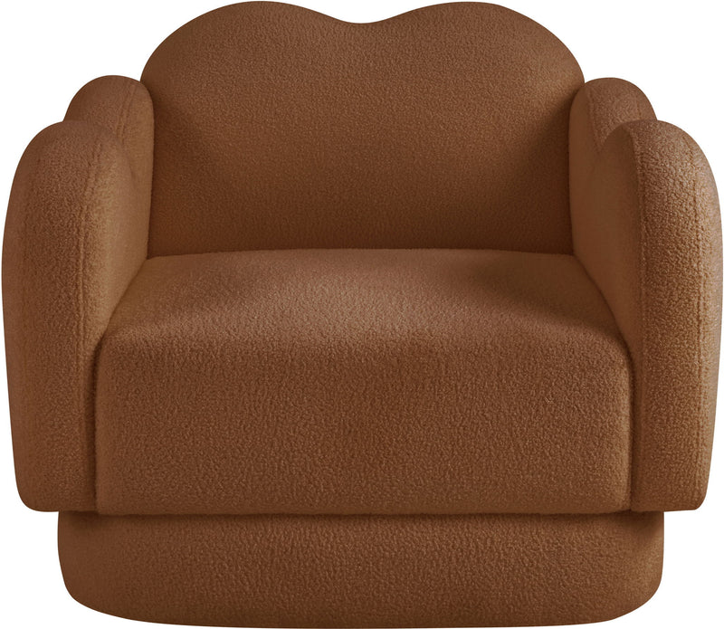 Bloom Saddle Teddy Fabric Upholstered Chair