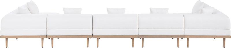 Laguna - 7 Piece Resilient Water Resistant Fabric 142" Upholstered Outdoor Patio Modular Sectional