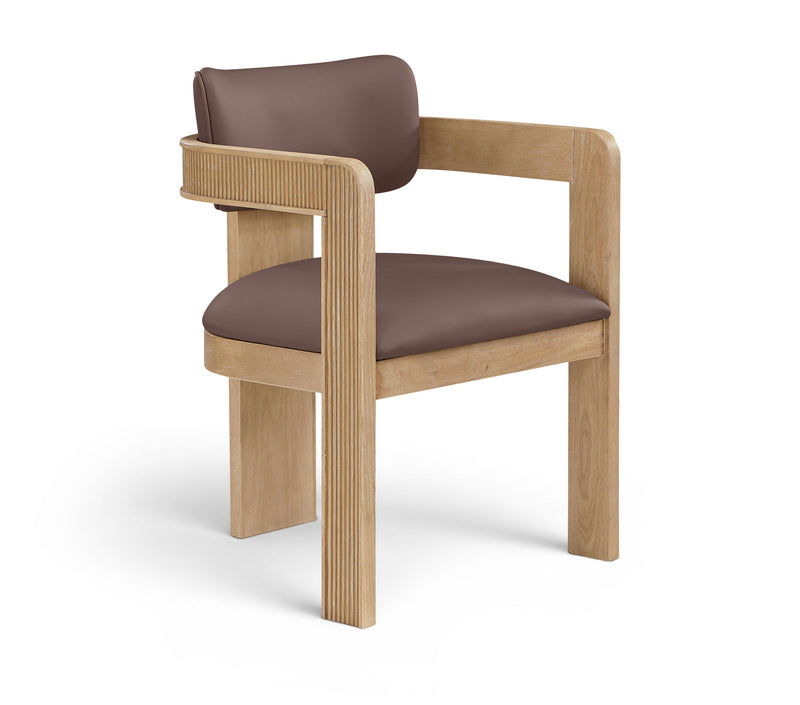 Sacha - Vegan Leather Upholstered Dining Chair With Natural Base (Set of 2)