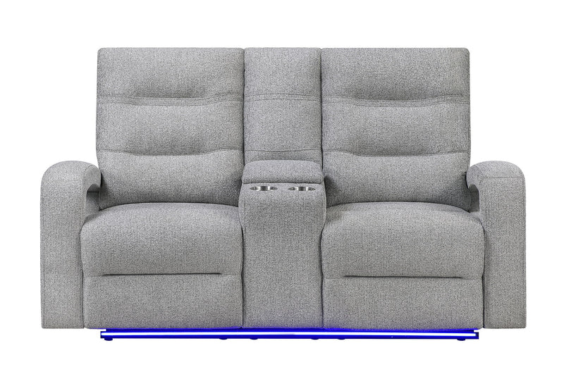 U6611 - 15 Power Reclining Sofa / Power Console Reclining Loveseat / Power Recliner - Dark Gray