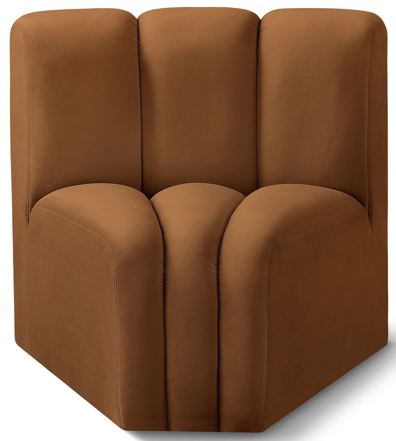Arc Saddle Velvet Upholstered Modular Curved Corner Chair