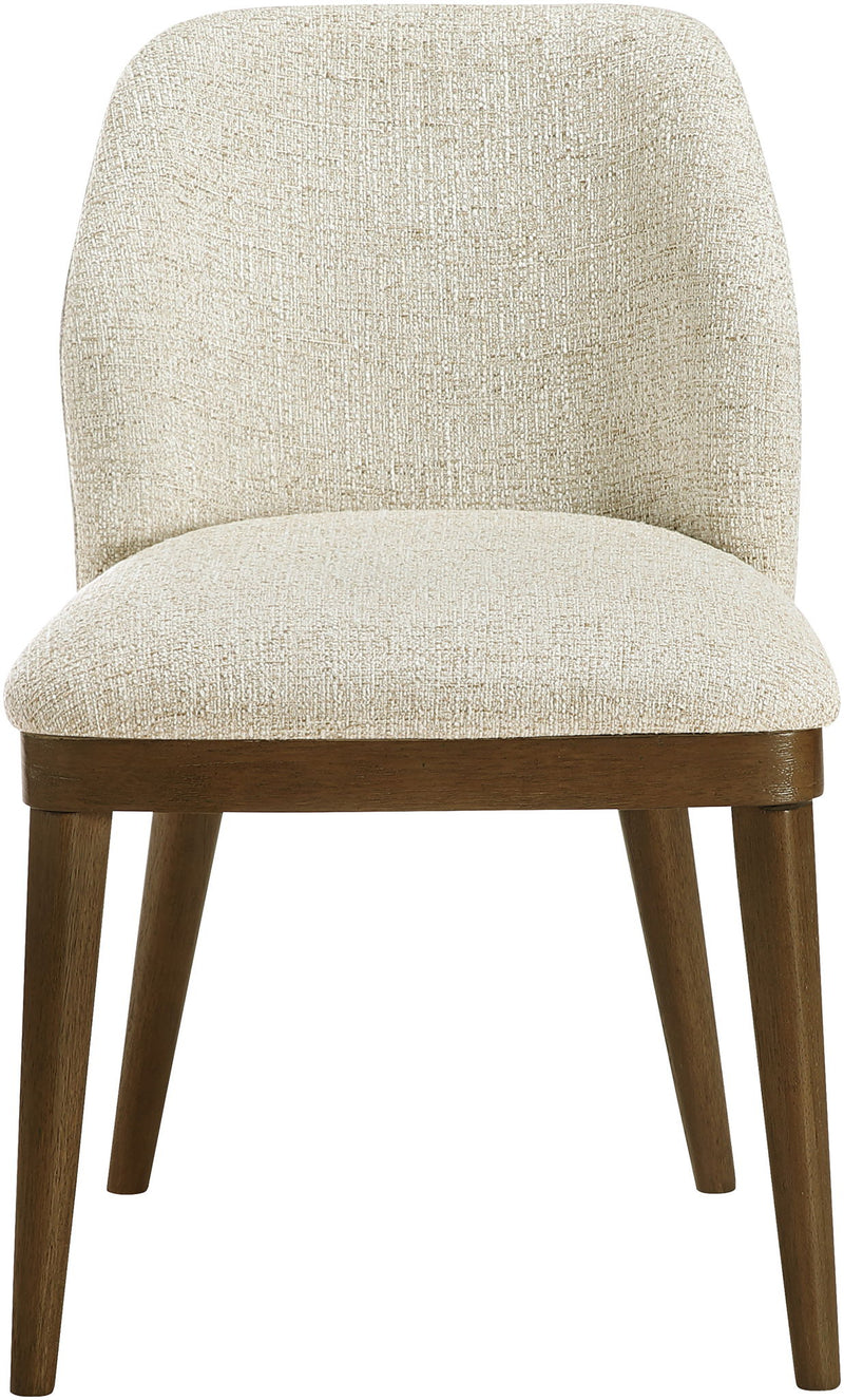 Valeo - Linen Textured Fabric Upholstered Dining Chair (Set of 2) - Painted Brown Base