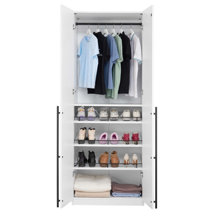 Manhattan Lee - Wardrobe Closet With Hanging Rod And Shoe Shelves