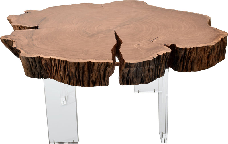 Woodland Natural Acacia Wood Top And Acrylic Base Coffee Table
