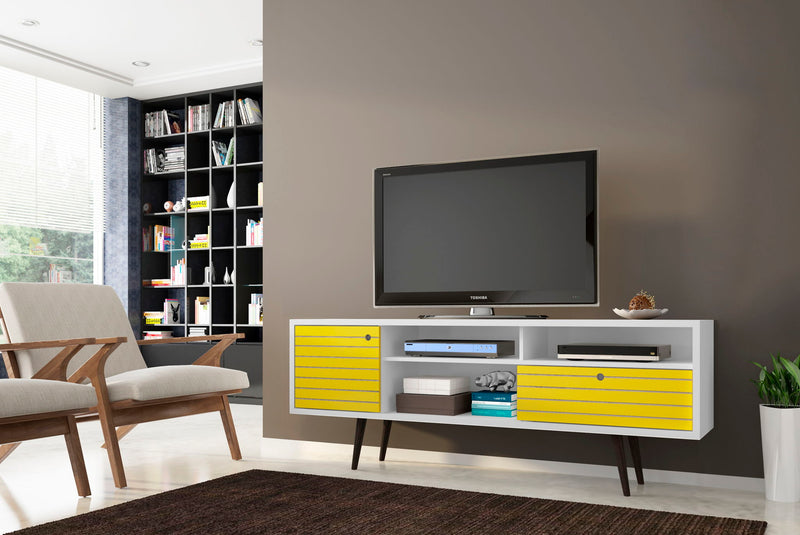 Manhattan Liberty - 71" TV Stand With White Frame