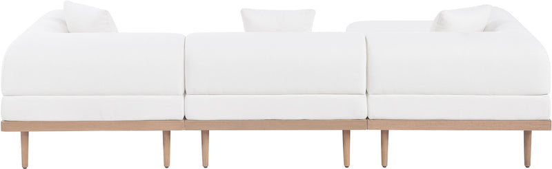 Laguna - 3 Piece Resilient Water Resistant Fabric 106.5" Upholstered Outdoor Patio Modular Sofa