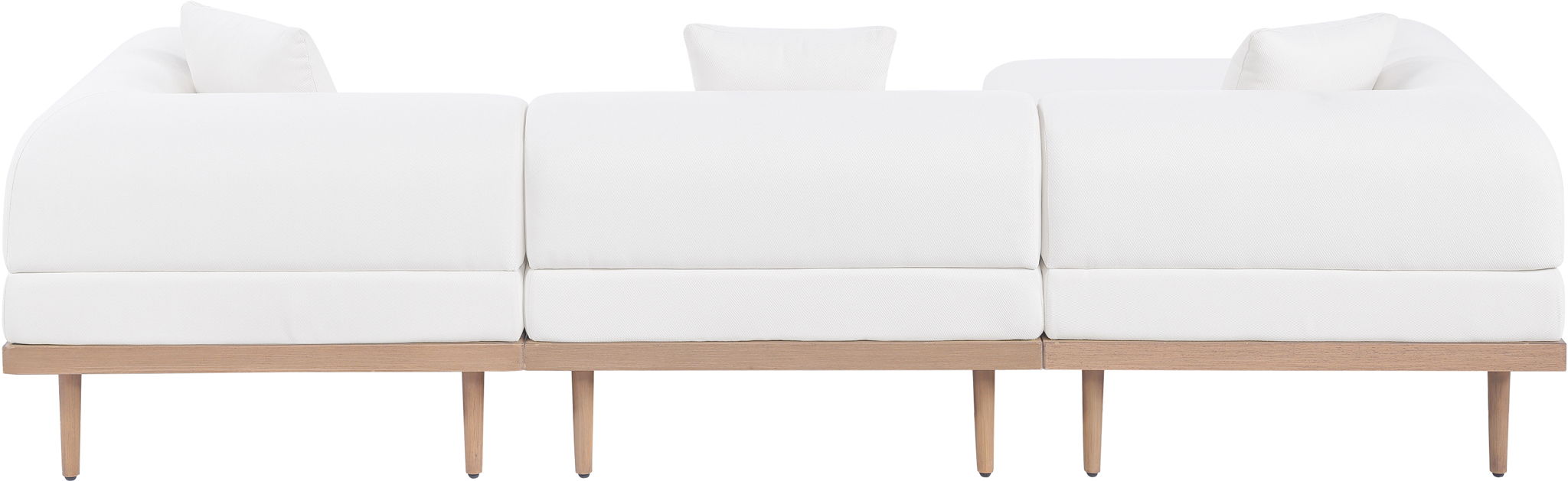 Laguna - 3 Piece Resilient Water Resistant Fabric 106.5" Upholstered Outdoor Patio Modular Sofa