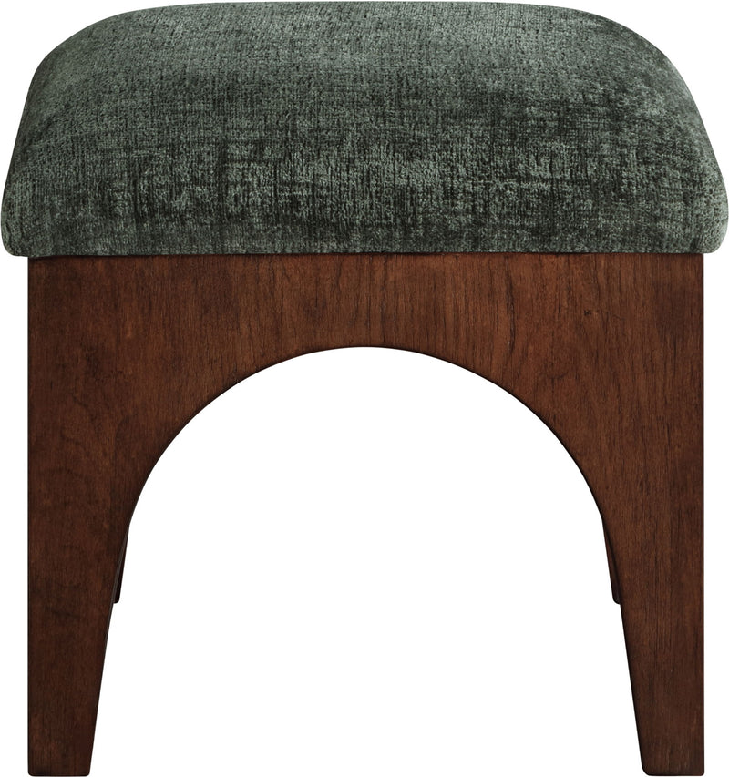 Lawson - Chenille Fabric Upholstered Ottoman - Walnut Base