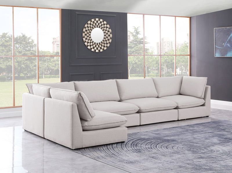 Mackenzie Linen Textured Fabric Upholstered Modular Sectional