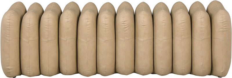 Atticus Tan Vegan Leather Upholstered Bench