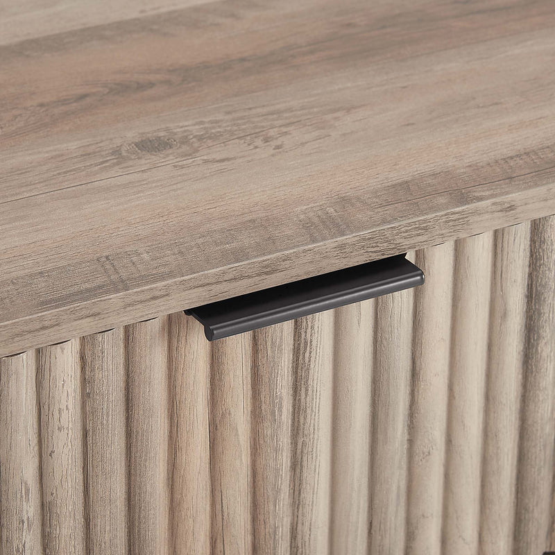 Manhattan Dumbo - Fluted 2-Drawer Nightstand With Rustic Gray Frame