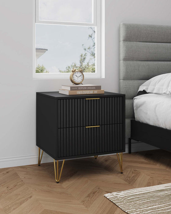 Manhattan Dumbo - Fluted 2-Drawer Nightstand