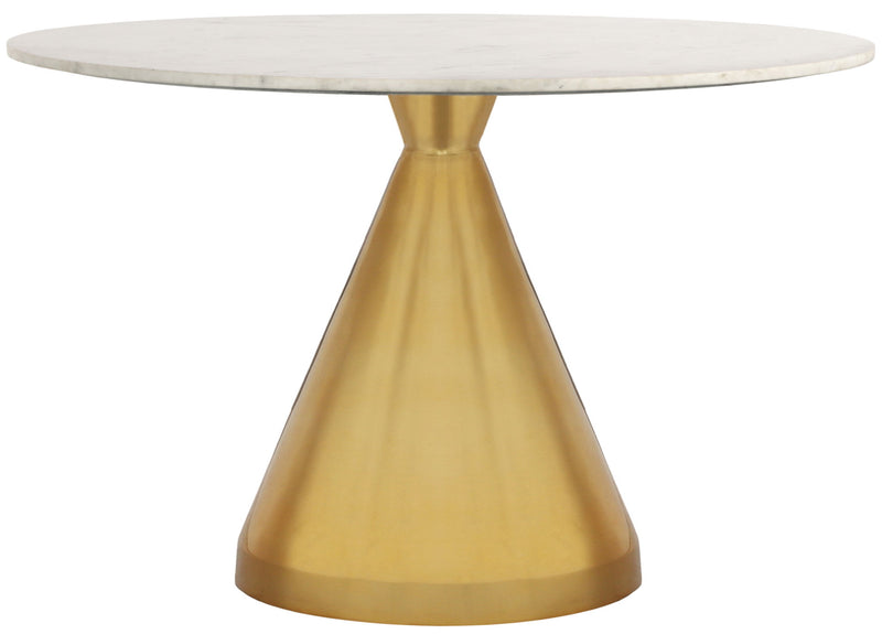 Emery 48" White Marble Top And Steel Base Dining Table