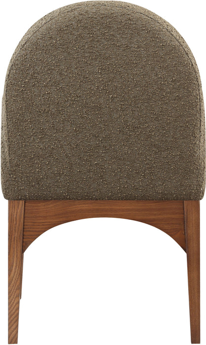 Waldorf - Boucle Dining Arm Chair With Brown Legs