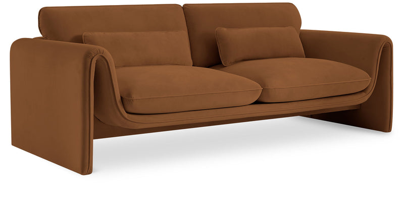 Sloan 86" Saddle Velvet Upholstered Sofa