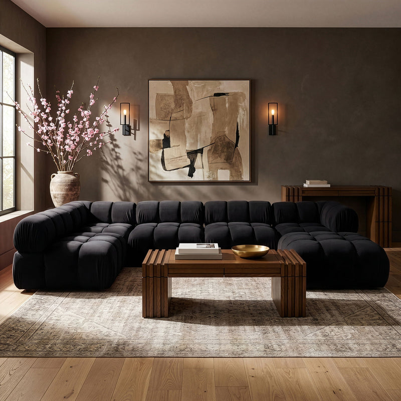 Orin - 6 Piece Modular Sectional (3 Modular Chairs, 2 Corner Chairs & Ottoman)
