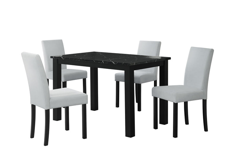 D8032 - 2 Piece Dining Room Set (Dining Table And Dining Chair) - Black / Silver