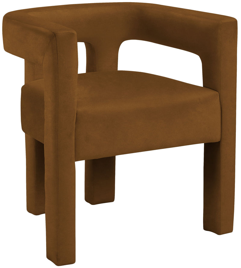 Athena Saddle Velvet Upholstered Dining Chair