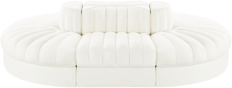 Rummi - Oval Velvet Performance Fabric Upholstered 6 Piece Modular Sectional